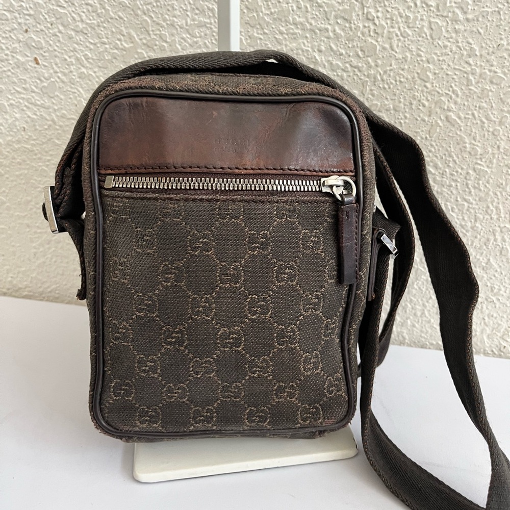 Gucci Brown Monogram Messenger Bag